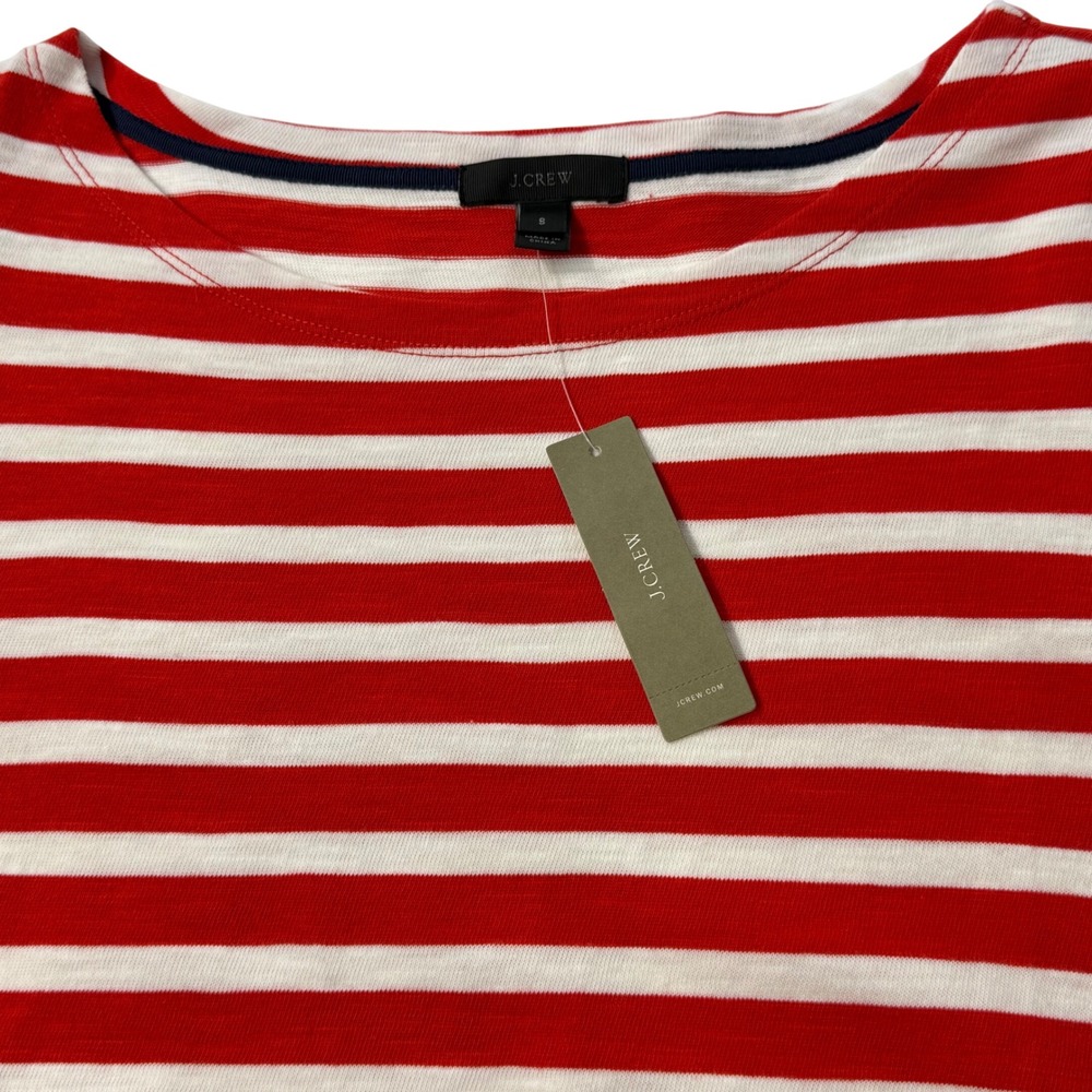 J.Crew Striped Knit T-Shirt Dress Small Red White Blue - Picture 4 of 9